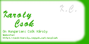 karoly csok business card